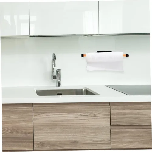 Vista 6 de Housoutil Práctico soporte de papel para colgar en la pared, estante de plástico para cocina, baño y sala de estar