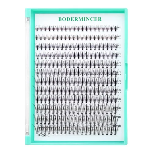 Vista 2 de BODERMINCER 60 pestañas postizas negras hechas a mano, 10D, largas, naturales, pestañas individuales, extensión de pestañas postizas, maquillaje