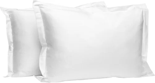 Vista 82 de Juego de 2 fundas de almohada de 100 % algodón puro, tamaño King, color plateado, lujosas fundas de almohada de algodón de fibra larga de 400 hilos