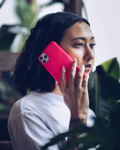Vista 9 de FELONY CASE Funda rosa neón para iPhone 12 Pro Max - Silicona líquida con forro de microfibra antiarañazos, funda protectora a prueba de golpes