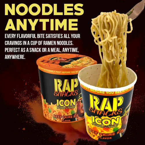 Vista 4 de Rap Snacks Creamy Chicken Gumbo ICON Ramen Fideos Master P-Pack de 12