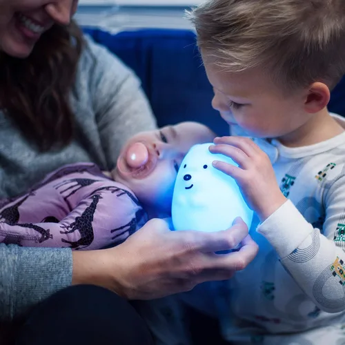 Vista 9 de Lumipets Luz nocturna de animales para niños, luz de silicona para bebés y niños pequeños, luz nocturna blanda para habitación de niños, luces