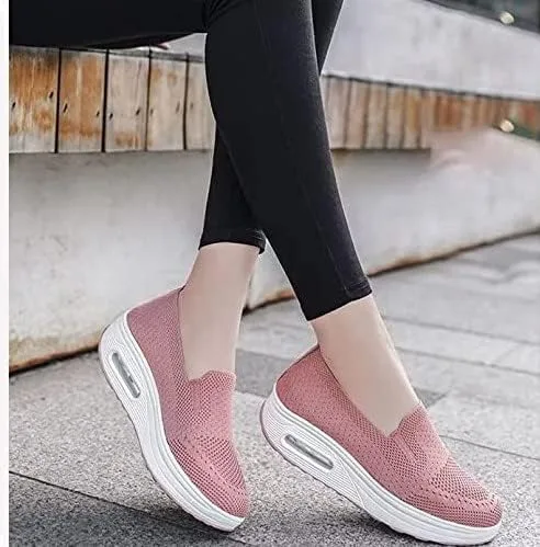 Vista 4 de Zapatos OrtopéDicos para Mujer, Zapatos para diabéticos, zapatos de malla con plataforma de amortiguación de aire, transpirables, zapatos de suela