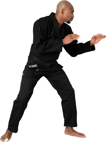 Vista 3 de Ronin 1980 BJJ GI para hombre - Equipo de entrenamiento de artes marciales ultraligeras de algodón Negro