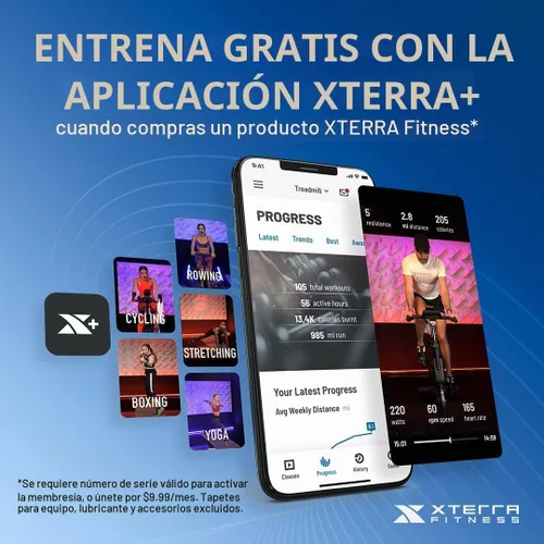Vista 2 de XTERRA Bicicleta estática plegable para fitness, capacidad de peso de 225 libras