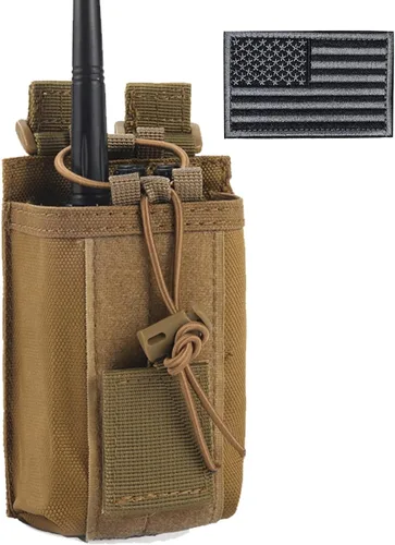 Vista 9 de Bolsa de radio – 1000D Tactical Molle ajustable de dos vías radios soporte bolsa para walkie talkies