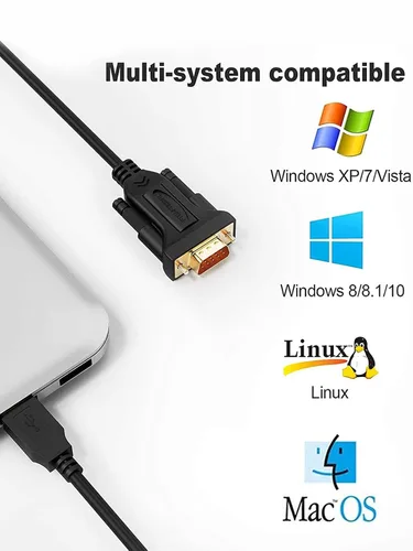 Vista 3 de CableCreation Cable USB a RS232 (chipset FTDI), cable convertidor serie DB9 macho RS-232 de 3 pies para Windows 11, 10, 8.1, 8,7, Vista, XP, 2000