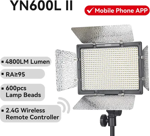 Vista 2 de YONGNUO YN600LII YN600L II Pro LED Video Light LED Studio Light, con temperatura de color 5600K y brillo ajustable, para las cámaras SLR