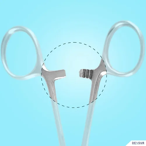 Vista 7 de Pinzas hemostáticas Kelly de precisión, pinzas de bloqueo, plateadas, acero inoxidable rectas y curvas (curvadas, 10,2 cm)