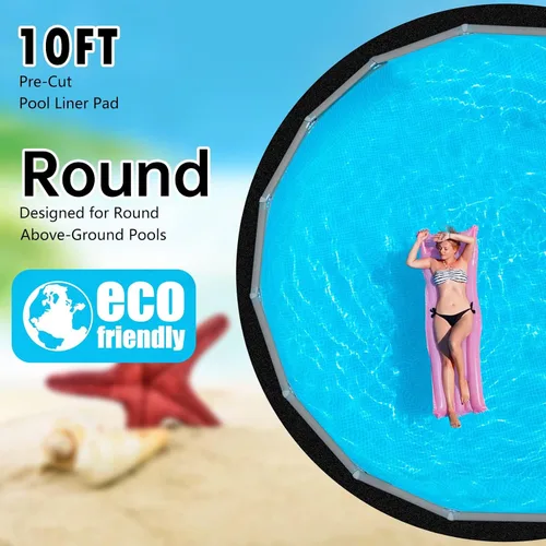 Vista 2 de Svepndic Almohadilla redonda gruesa de 10 pies para piscinas sobre el suelo, tapete de piscina sobre el suelo, tapete de piscina debajo del suelo