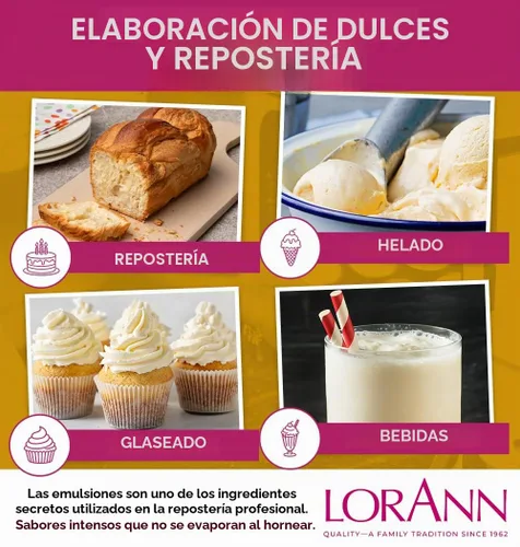 Vista 4 de LorAnn Emulsión de Panadería de Mantequilla y Vainilla, 4 oz - Extracto de Sabor Intenso de Mantequilla y Vainilla para Hornear, Galletas, Glaseado