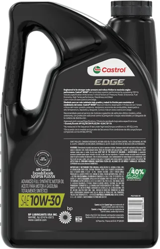 Vista 4 de Castrol EDGE 10W-30 Aceite de motor sintético completo avanzado, 5 cuartos de galón