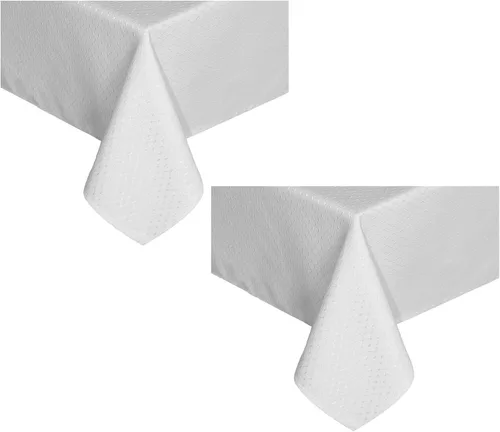 Vista 16 de Tektrum Paquete de 2 manteles cuadrados resistentes de 70 x 70 pulgadas, elegantes manteles de jacquard con tejido de gofre, impermeable, resistente