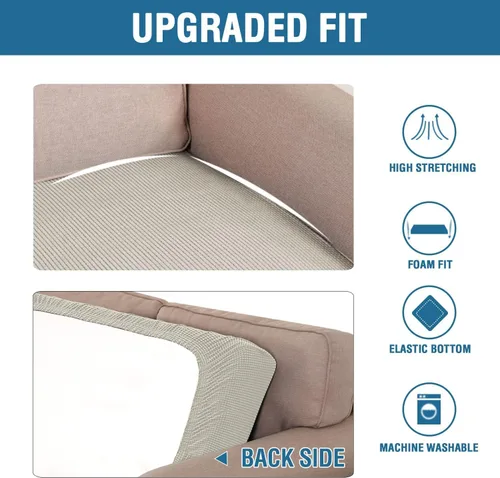 Vista 158 de H.VERSAILTEX Fundas de Cojín de Asiento Individuales Super Elásticas Fundas de Sofá Fundas de Cojín de Sofá Fundas Deslizables Juegos Tela de Sarga