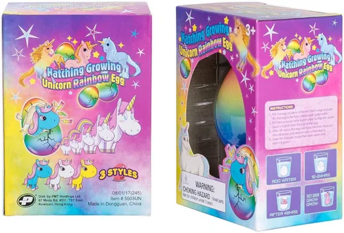 Vista 2 de YMCtoys - Huevos de unicornio arcoíris sorpresa que crecen y eclosionan, juego de 2