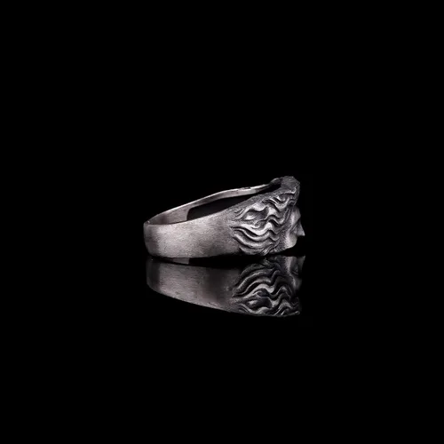 Vista 4 de Anillo de ojos Venus De Milo, Anillo griego antiguo de plata, Anillo de plata del Louvre Venus, Anillo de plata romana vintage, Anillo de plata