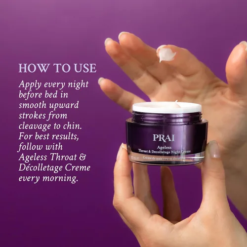 Vista 6 de PRAI Beauty Ageless - Crema de noche para garganta y escote Crema reafirmante para el cuello para uso durante la noche Crema tensora de cuello