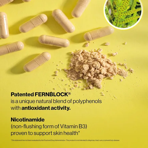 Vista 5 de Heliocare Suplemento Avanzado de Niacina B3: Extracto Fernblock PLE 240mg Por Porción - Apoya la Salud de las Células de la Piel con Vitamina B3