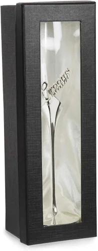 Vista 5 de Pavilion Gift Company Glorious Occasions: Flauta de copa de champán para padrino de boda, 8 onzas, color plateado