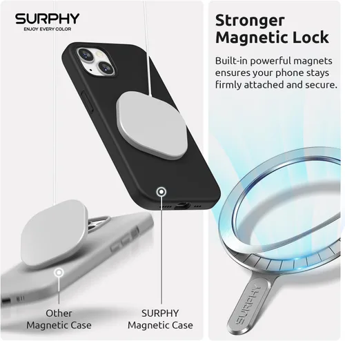 Vista 3 de SURPHY Funda 4 en 1 diseñada para iPhone 14 compatible con MagSafe (6.1 pulgadas, 2022), con 2 protectores de pantalla + funda para cámara, funda