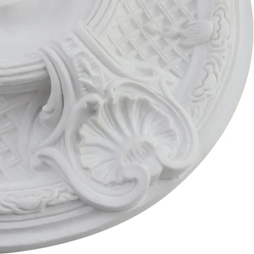 Vista 5 de Semetall Medallón de techo 11-7/8" OD x 1-7/8" P Blanco Rosa decorativa de techo para accesorios de iluminación, molduras de corona, decoración