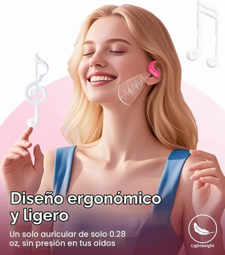 Vista 7 de MOZOTER Auriculares inalámbricos Bluetooth 5.3 deportivos, auriculares con sonido de graves profundos, 60 horas de reproducción, ajuste cómodo
