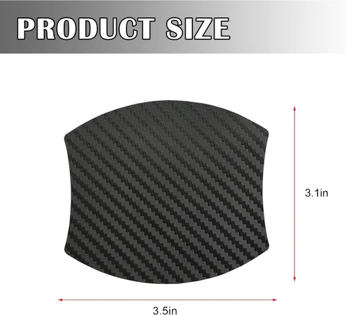 Vista 2 de kingsea 4 protectores de arañazos para manija de puerta de automóvil, textura magnética extraíble de fibra de carbono 3D, textura de fibra