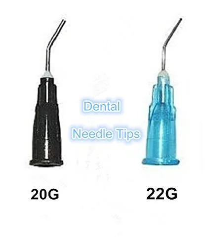 Vista 6 de 100pcs PRE Bent Flow Aguja Puntas Azul Claro 22 Calibre para Etch Dental GD