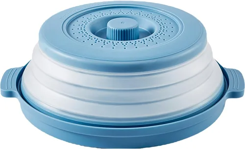 Vista 7 de Cubierta plegable para salpicaduras de microondas para alimentos con alfombrillas de silicona, 10.2 pulgadas, apta para lavavajillas, cubierta