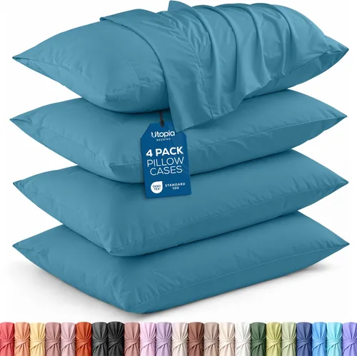 Vista 48 de Utopia Bedding - Juego de 2 fundas de almohada tamaño estándar, con cierre de sobre, tela de microfibra cepillada suave, resistentes al encogimiento