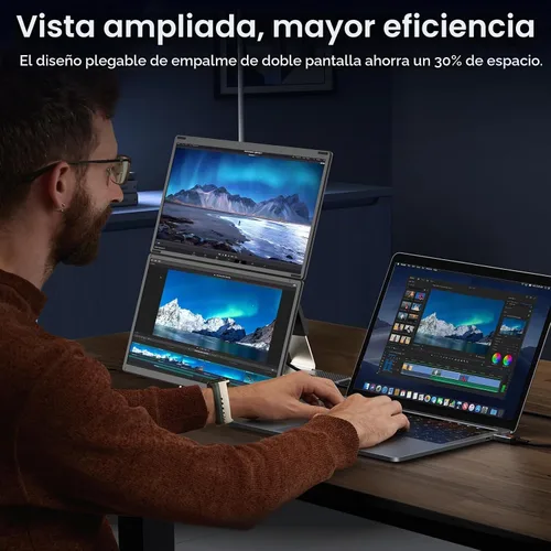 Vista 5 de Extensor de pantalla para laptop de 15.6", extensor de monitor de portátil Negro medianoche