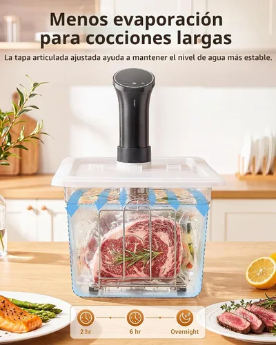 Vista 7 de EVERIE Sous Vide - Contenedor compatible con ANOVA Nano, Contenedor con tapa y estante