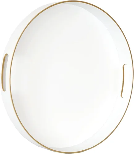 Vista 12 de Gifturbo - Bandeja de servir negra, bandejas de servir decorativas de mármol con asas, bandejas rectangulares de plástico para mesa de café otomanas