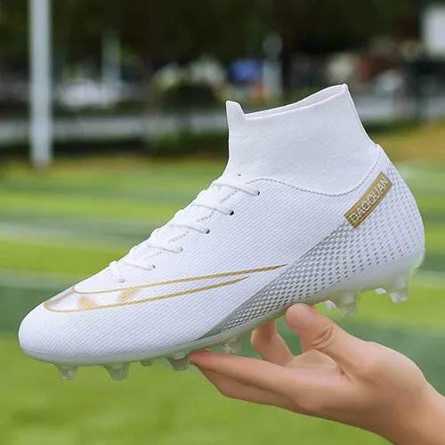 Vista 2 de AOCON Zapatos de fútbol para hombre, tenis de fútbol atléticos para entrenamiento, al aire libre, interiores, tacos FGAG juveniles profesionales
