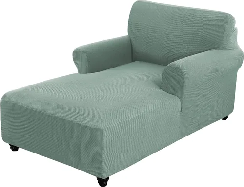 Vista 12 de MIFXIN Funda elástica para tumbona, funda elástica para sofá con doble brazo para sala de estar, dormitorio, diván, protector de muebles, tela Verde