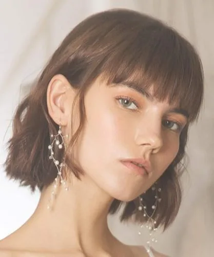 Vista 3 de Denifery Pendientes de novia delicados bohemios para novia, aretes de boda, aretes minimalistas, aretes de novia, tiara de novia
