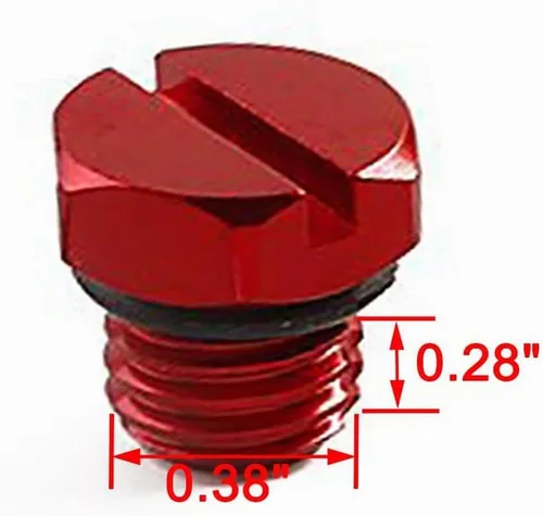 Vista 2 de iFJF Tornillo de purga de aire de aluminio Billet de repuesto para filtro de combustible diésel Duramax GM 2001-2017 Rojo