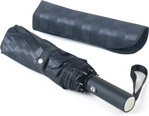 Vista 2 de ElifeAcc Paraguas resistente al viento auto compacto paraguas protección UV, ligera, 9 varillas, paraguas plegable de secado rápido, unisex