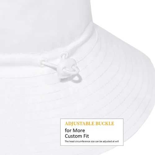 Vista 4 de Sombrero de sol de ala ancha para mujer, sombrero plegable de verano con protección UV para mujeres y niñas Blanco