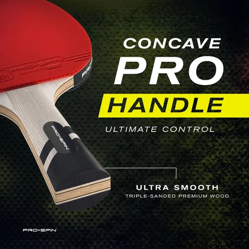 Vista 5 de PRO-SPIN Ping Pong Paddles – ITTF Approved Professional Table Tennis Rackets with Carbon Fiber for Superior Control 7-Ply Blade, Premium Rubber