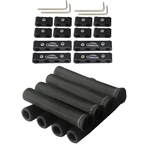 Vista 9 de LEDAUT 12 piezas separador divisor de cables de bujía del motor para 8 mm, 9 mm, 10 mm (negro)