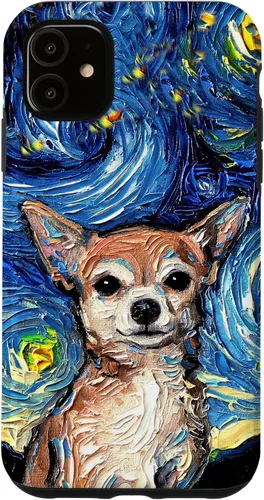 Vista 8 de Aja - Funda para iPhone 17, diseño de perro de noche estrellada, color marrón