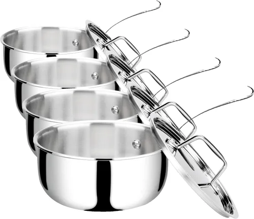 Vista 9 de Duxtop Cacerola Whole-Clad Tri-Capa de Acero Inoxidable con Tapa, 1.6 Cuartos, Utensilios de Cocina para Inducción
