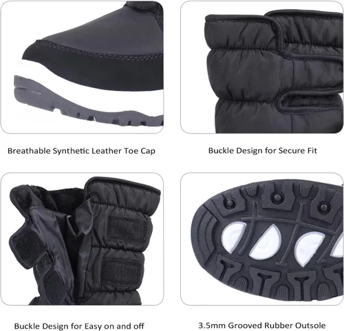 Vista 5 de CIOR - Botas de nieve Winter II para mujer, impermeables, forradas con piel, cálidas, antideslizantes