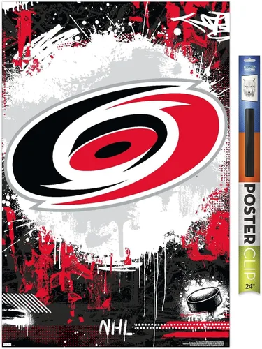 Vista 14 de Trends International NHL Carolina Hurricanes - Póster de pared Maximalist Logo 23, 22.4 pulgadas de largo x 14.7 W, versión enmarcada en madera