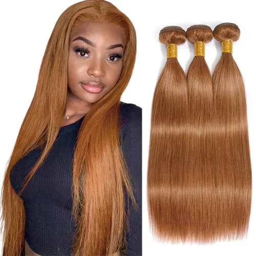 Vista 20 de Color 30 paquetes de cabello humano marrón onda del cuerpo paquetes 8 10 12 pulgadas brasileño virgen Remy extensiones de cabello humano doble trama