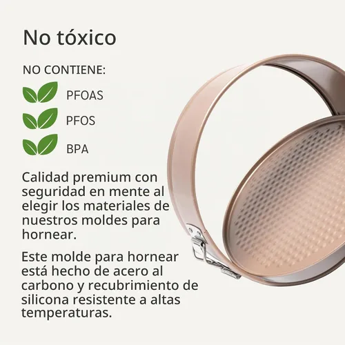 Vista 4 de HAPPIELS Molde desmontable antiadherente de 8 pulgadas, libre de PFOA y BPA