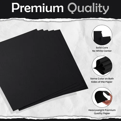 Vista 3 de SANZIX 30 hojas de papel de cartulina negra de 8.5 x 11 pulgadas, 80 libras/216 GSM, papel de impresora pesado para tarjetas de bricolaje, álbumes