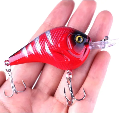Vista 4 de Kit mixto de señuelos de pesca incluye señuelo minnow, popper, crankbait y anzuelo de pesca para pesca en agua salada y agua dulce de trucha, lubina