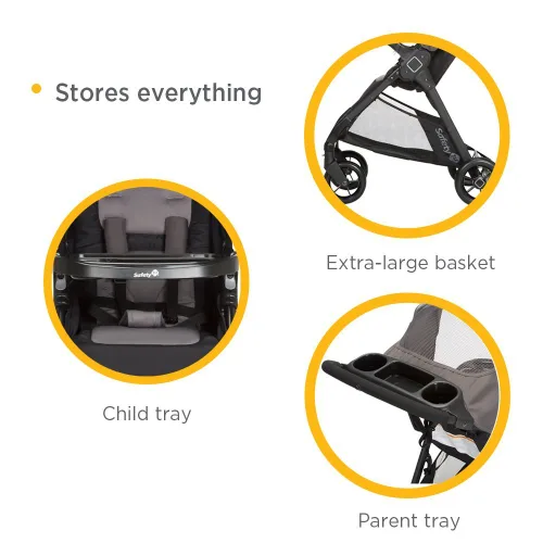 Vista 9 de Safety 1st Sistema de viaje Smooth Ride con cochecito y asiento de auto para bebés OnBoard FLX, combinación de recién nacido a niño pequeño, fácil